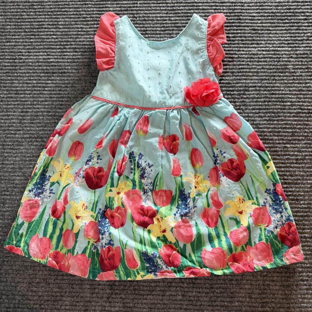 Penelope Mack Girls 18M Sleeveless Tulip Dress Spring Easter Floral